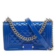 Pre-owned Leather chanel-bags Chanel Vintage , Blue , Dames