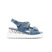 Denim Plateau Sandalen Le Silla , Blue , Dames