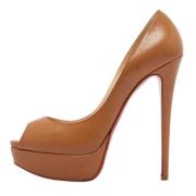 Pre-owned Leather heels Christian Louboutin Pre-owned , Brown , Dames