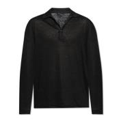 Lange mouwen polo Giorgio Armani , Black , Heren