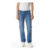 Laag Getailleerde Slim Straight Jeans Pepe Jeans , Blue , Dames