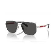 Moderne Metalen Zonnebril Linea Rossa Prada , Gray , Unisex