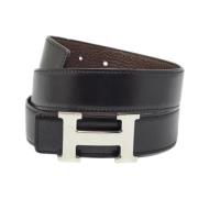 Pre-owned Leather belts Hermès Vintage , Black , Heren