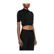 Zwarte Topwear voor Vrouwen Ss24 Palm Angels , Black , Dames