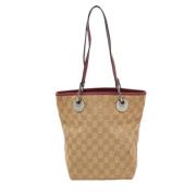 Pre-owned Canvas totes Gucci Vintage , Beige , Dames