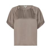 Cinder Loose Fit Satijnen Shirt mbyM , Gray , Dames