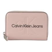 Eco-leer Logo Mini Portemonnee Calvin Klein Jeans , Pink , Dames