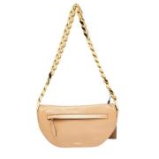 Pre-owned Leather shoulder-bags Burberry Vintage , Beige , Dames