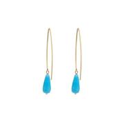 Vergulde Oorhangers met Kristal Details Malababa , Blue , Dames