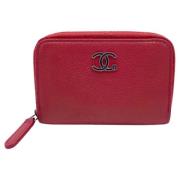 Pre-owned Leather wallets Chanel Vintage , Pink , Dames