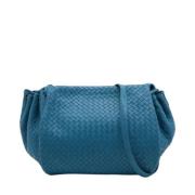 Pre-owned Leather crossbody-bags Bottega Veneta Vintage , Blue , Dames