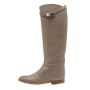 Pre-owned Leather boots Hermès Vintage , Gray , Dames