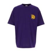 Stijlvolle Paarse Katoenen T-Shirt Vetements , Purple , Dames
