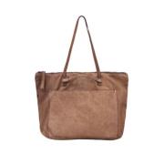 Handgemaakte Leren Tote Tas Malababa , Brown , Dames