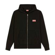 Oversized Zip Hoodie met Kenzo Paris Logo Kenzo , Black , Heren