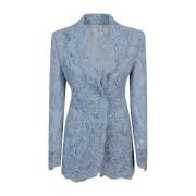 Blauwe Kant Jas Ermanno Scervino , Blue , Dames