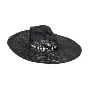 Zwarte textielpapieren logoplaquette hoed Emporio Armani , Black , Dam...