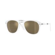 Klassieke Zonnebril Zwarte Frame Groene Lens Persol , White , Unisex