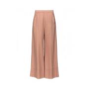 Wijde Pijp Twill Lyocell Broek Beige Pinko , Beige , Dames