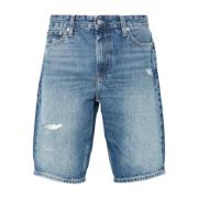 Blauwe Denim Shorts Calvin Klein Jeans , Blue , Heren