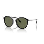 Stijlvolle zonnebril met groene lenzen Persol , Black , Unisex