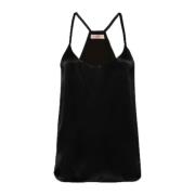 Zwart Satijn Top Twinset , Black , Dames