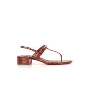 Bruin Leren Krokodillenprint Sandalen Christian Louboutin , Brown , Da...