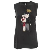 Pre-owned Silk tops Dolce & Gabbana Pre-owned , Black , Dames