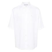 Witte Gestreepte Button-Up Shirt Acne Studios , White , Heren