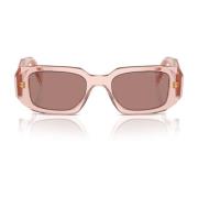 Rechthoekige zonnebril perzik transparant frame Prada , Pink , Unisex