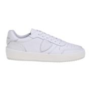 Witte Leren Sneakers Vetersluiting Philippe Model , White , Heren