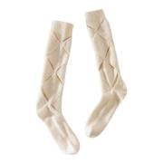 Gebreide Argyle Sokken Isa Boulder , Beige , Unisex