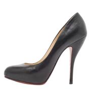 Pre-owned Leather heels Christian Louboutin Pre-owned , Black , Dames