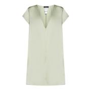 Mintgroene Top met Wit/Blauw Fabiana Filippi , Green , Dames