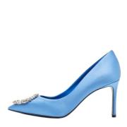 Pre-owned Satin heels Louis Vuitton Vintage , Blue , Dames