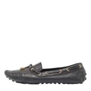 Pre-owned Leather flats Louis Vuitton Vintage , Black , Dames