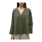 Taniaalf Woman Shirt Kaki Ecoalf , Green , Dames
