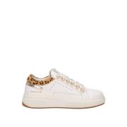 Witte leren sneakers met contrastdetails Emanuelle Vee , White , Dames