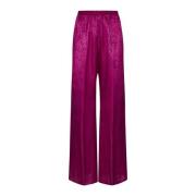 Roze Satijn Geruite Broek Forte Forte , Pink , Dames