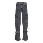 Grijze Denim Wide Leg Jeans 7 For All Mankind , Gray , Dames