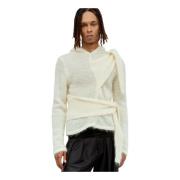 Mohair Hoodie met Bindconstructie Aaron Esh , Beige , Heren