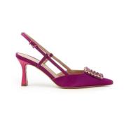 Slingback pumps met juweeldetail Roberto Festa , Purple , Dames