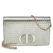 Pre-owned Leather clutches Dior Vintage , Gray , Dames