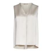 Chique V-hals Blouse Blanca Vita , Beige , Dames