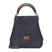 Denim Tassen met Houten Handvat Roberto Festa , Blue , Dames