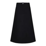 Zwarte A-Lijn Denim Rok Studio Nicholson , Black , Dames