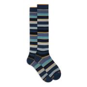 Italiaanse lange sokken Multicolor Strepen Gallo , Multicolor , Dames