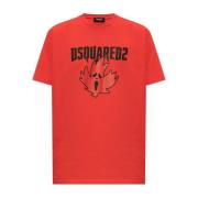 T-shirt met logo Dsquared2 , Red , Heren