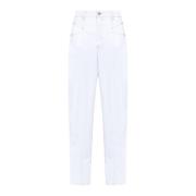 Witte Denim Wide Leg Jeans Isabel Marant , White , Dames