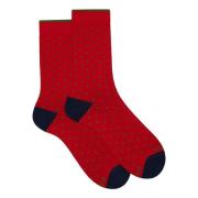 Rode gestippelde korte katoenen sokken Gallo , Multicolor , Heren